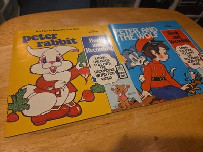 Peter & The Wolf Book & Record 45 RPM (1971) Peter Rabbit