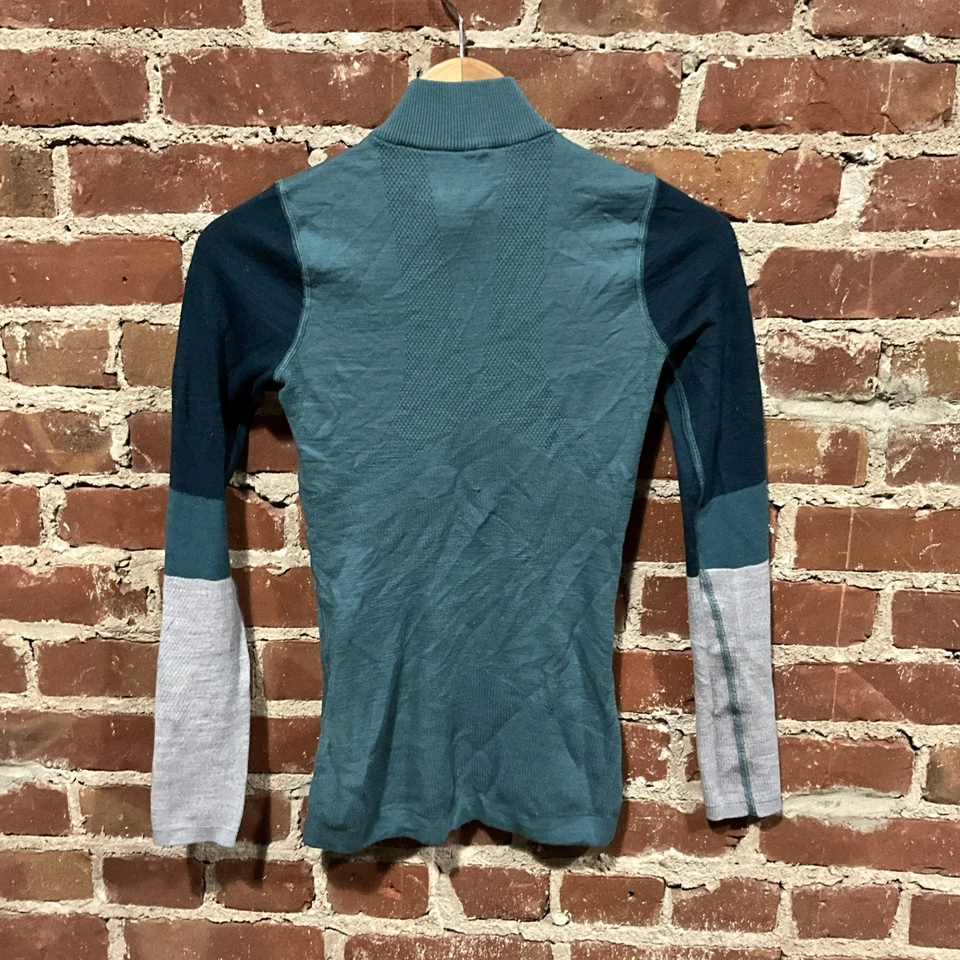 Smartwool Intraknit 200 Quarter Zip Green Size XS Wool - Image 3 of 4