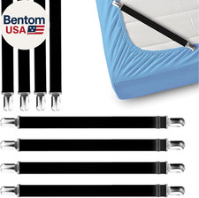 Bed Sheet Clips 8-Piece Bed Sheet Suspenders - Suspenders for Fitted Sheets - Ma