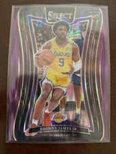 Bronny James RC Los Angeles Lakers 2024-25 Panini Select Purple Flash Prizm /249
