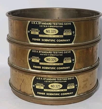LOT 3 Fisher Scientific No. 325 USA STANDARD TESTING SIEVEs No Mesh