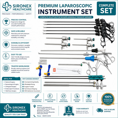 21pc Laparoscopic Surgery Set SS High Quality Reusable Surgical Instruments 5mm