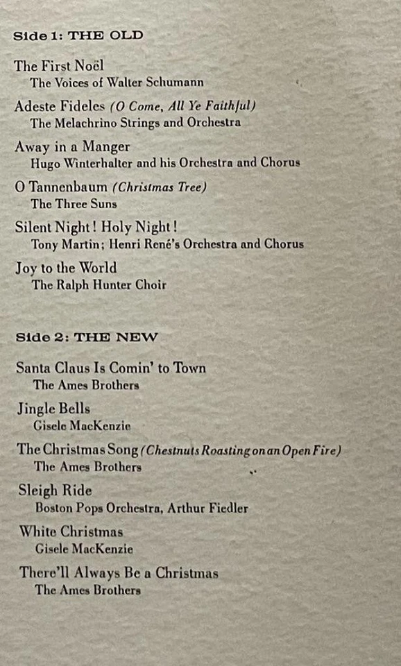 Songs For Christmas The Old and The New LP RCA Victor Jewel Food Stores vg++ - Image 3 of 3