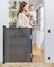 Retractable Stair Gate, 0-140 CM, 85 CM Tall, Black, For Auction