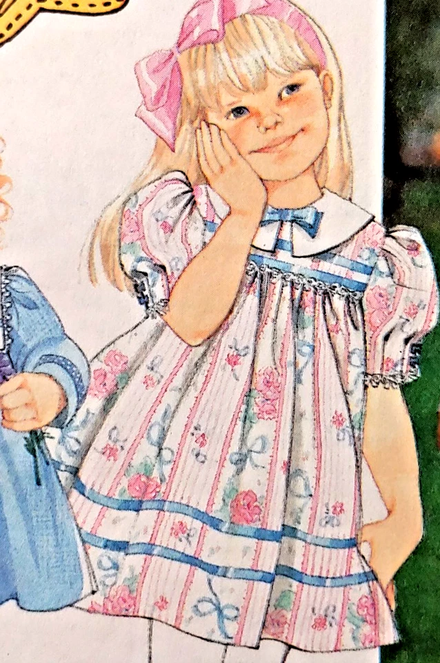NEW Simplicity Pattern 7131 Child’s Dress and Unlined Coat Size 2-6x (Year 1990) - Image 3 of 4
