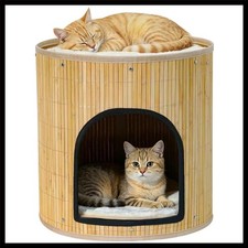 Large Cat House, Kitten Condo with Bed for Indoor Cats, Portable