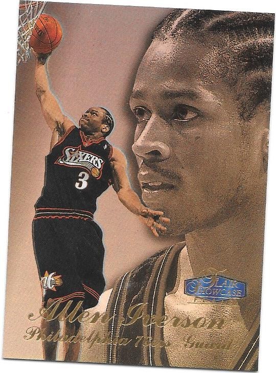 Allen Iverson 1997-98 Flair Showcase Row 3 #3 ROOKIE Philadelphia 76ers HOF RC