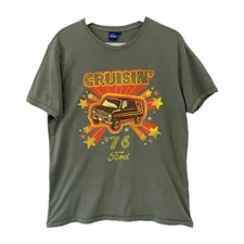 Ford Cruisin’ ’76 Van Graphic T-Shirt Size L Olive Green Retro Vintage Style #83