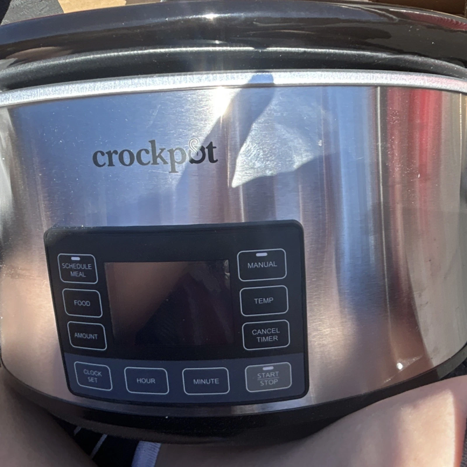 Crock-Pot Programmable Digital Slow Cooker Stainless Steel Silver Black