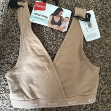 Hanes Women's Maternity Nursing Bra, Lounge Small, Deep Glow Beige NWT