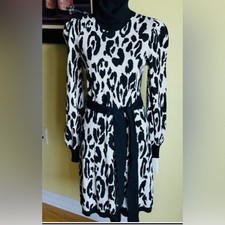 Chic Who What Wear Leopard Print Sweater Dress - Sz XL!