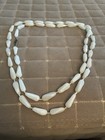 VTG 46” Milky White Glass Beaded Flapper Style Necklace Filigree Clasp — photo 3