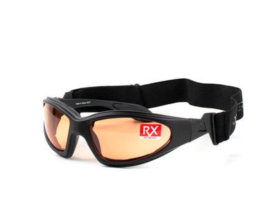 Moto GXR Sonnenbrille - CE zugelassen - Schwarz matt mit Bernsteinglas - Vintage