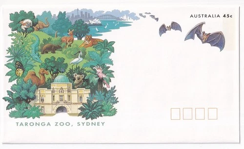 STAMP AUSTRALIA  "TARONGA ZOO, SYDNEY" 45 CENT 1992 ENVELOPE