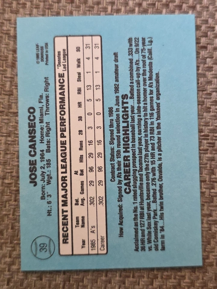 Jose Canseco RatedRookie Foto 4 de 4