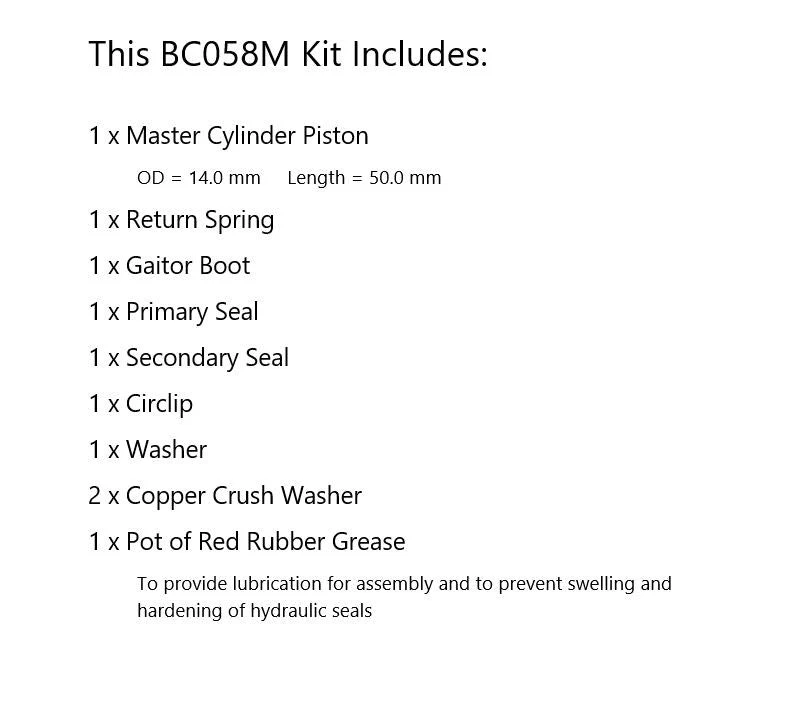 Master Cylinder Repair Kit for 1979-1980 Honda CM400 A HondaMATIC Front - Image 2 of 4