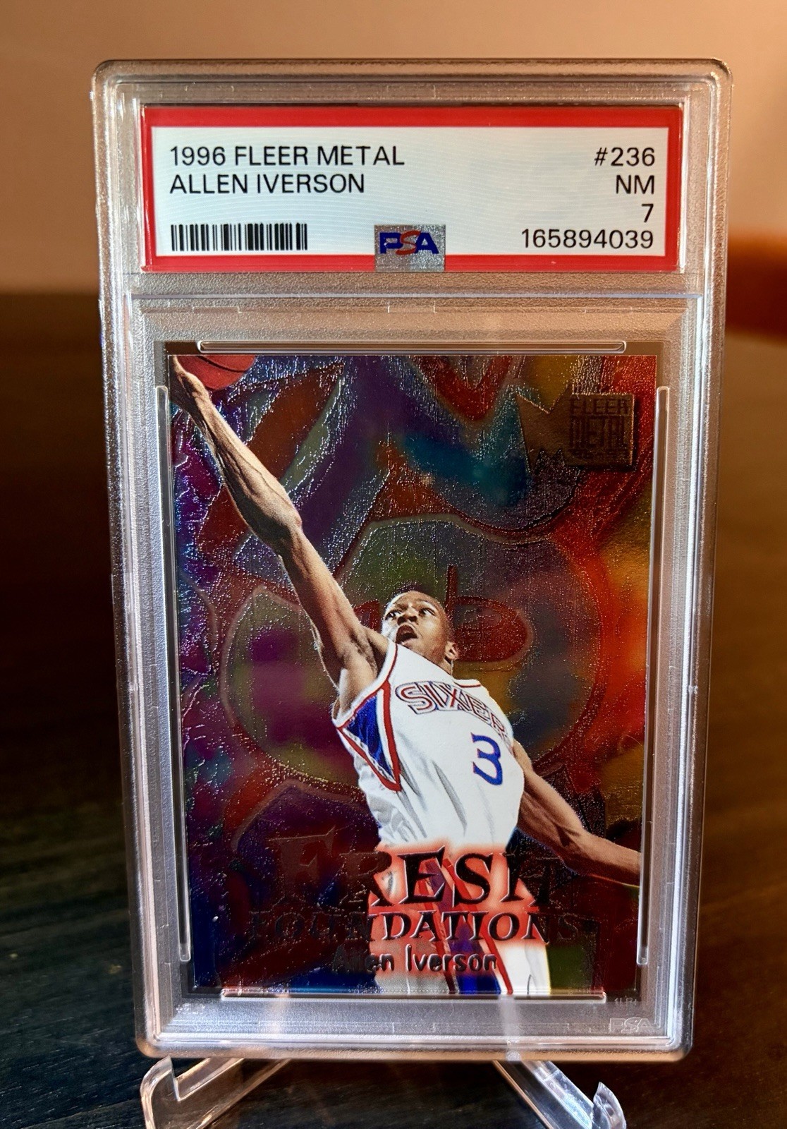 1996-97 Fleer Metal - Fresh Foundations Allen Iverson #236 (RC) PSA 7