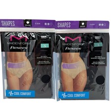 Maidenform Flexees Shapes Size Small Firm Brief Cool Comfort Black Lot of 2 New