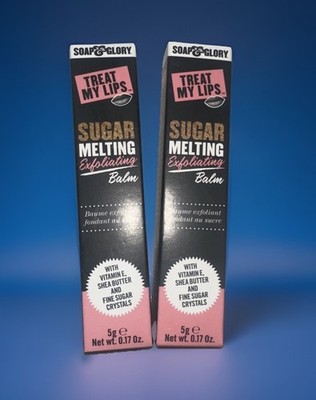 2x Soap & Glory Sugar Melting Exfoliating Balm Lip Gloss Treat My Lips  TWO NEW