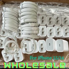 PD Fast Charger Block Braided Type USB C To USB C Cable Lot For iPhone 15 16 17