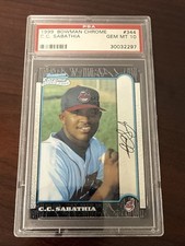 1999 Bowman Chrome #344 CC C.C. SABATHIA Graded PSA 10 Gem Mint Rookie Card
