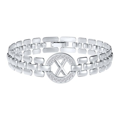 Initial Bracelet,Silver Letter Bracelets for Women, Thick Bangle Wrist Gold Alph