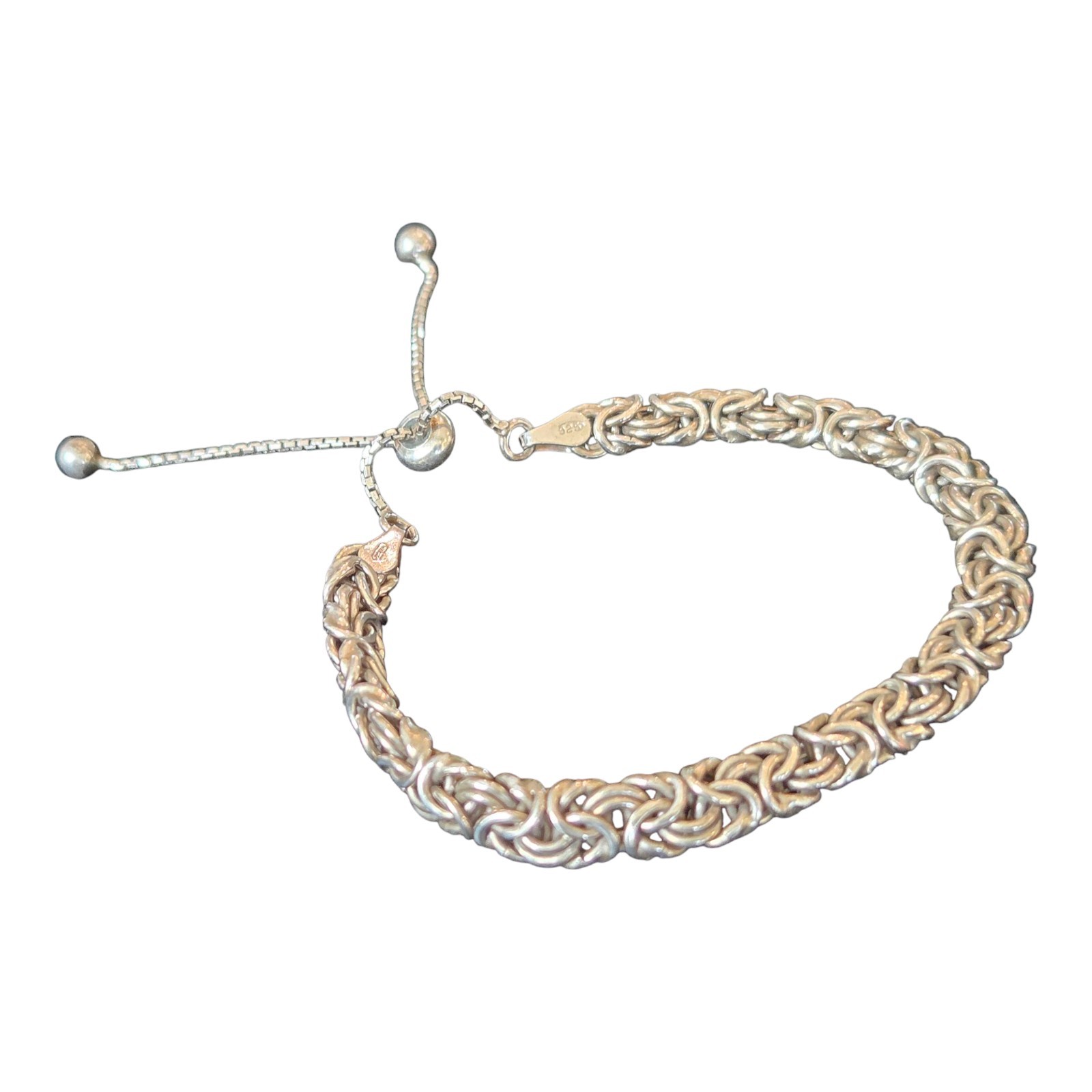 Sterling Silver 925  Bolo Pullstring Adjistable B… - image 1