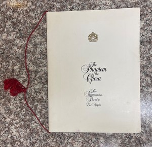  The Phantom Of The Opera Ahmanson Theatre Production Souvenir Program 1992