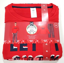 Members Mark Mens XL Holiday Family Sleep Shirt  Pant Pajama Set LET IT SNOW