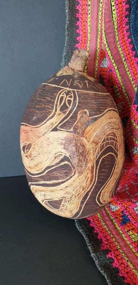 Old Australian Aboriginal Carved Kimberley’s Boab Nut …beautiful signed... - image 2 of 4
