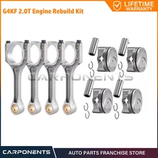 4Pcs Connecting Rods & Pistons Rings Set For Hyundai Sonata KIA G4KF 2.0L Engine