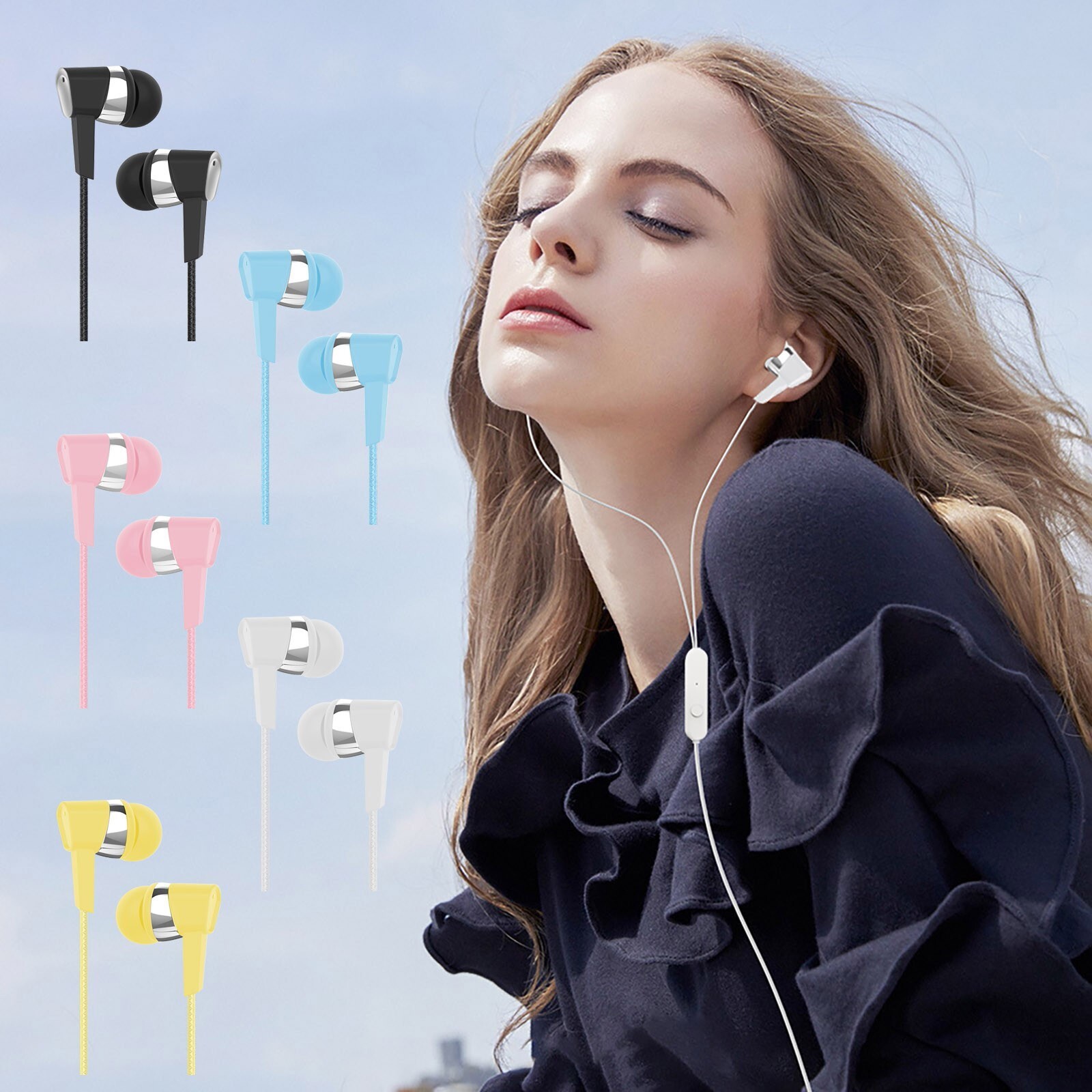 In Ear Headphones With Mic 3.5mm Wired Headphones For IOS And Android-image