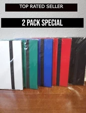 (2) PACK 360 Card Pocket Binder | Elastic 9 Pocket Trading Cards Album Folder