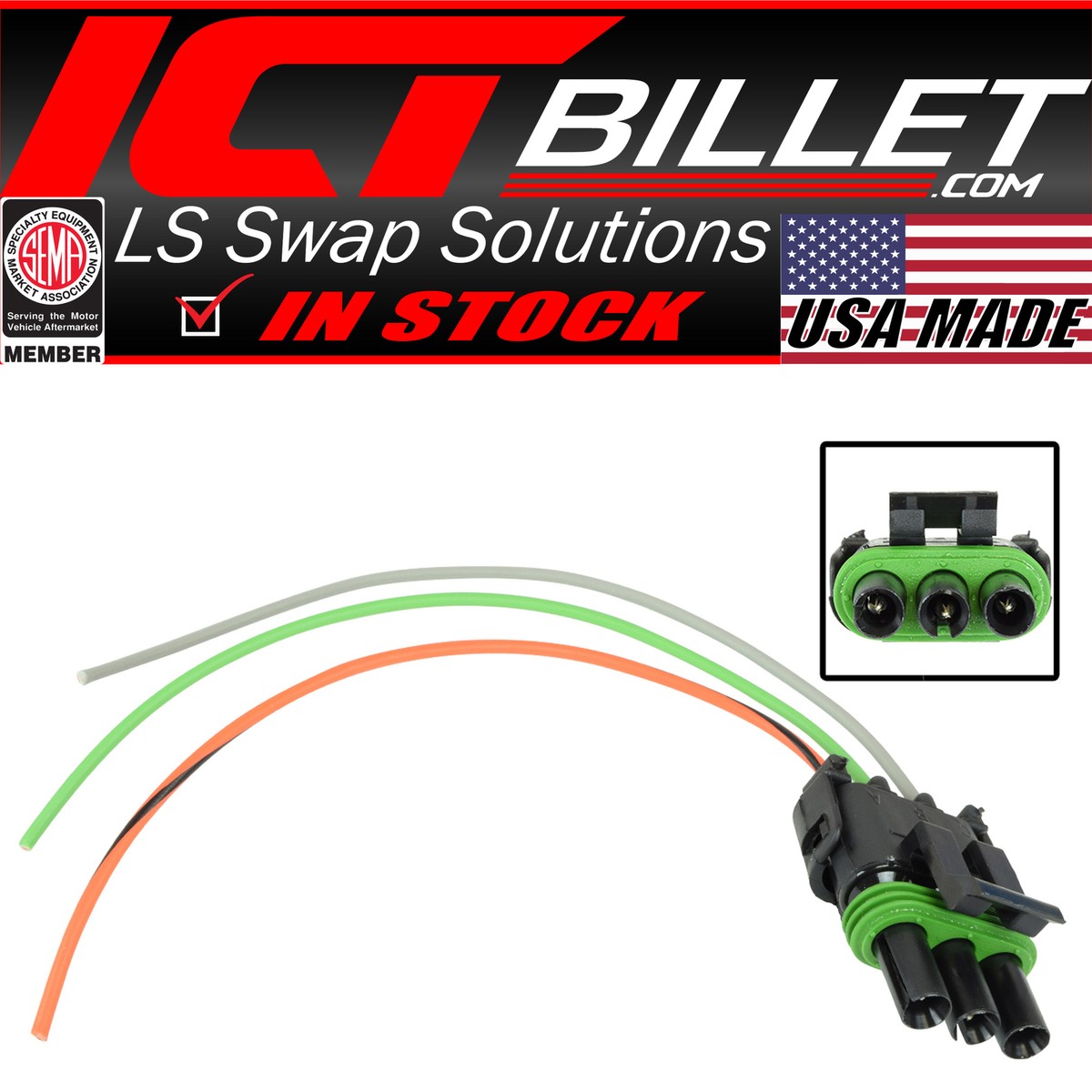 ※Malik Albugisi MAP Sensor 3 Wire - 3 Bar Brick Connector Plug Pigtail Buick GN