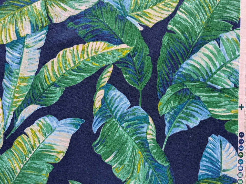 Serigrafía interior/exterior tela de tapicería HANALAI de 56" - azul/verde Foto 3 de 4
