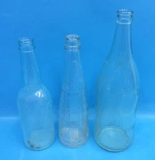 Lot 3 Blue Clear Glass Brooklyn New York Jacob Ruppert Brewery D Chipkin Bottles