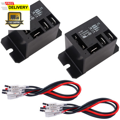 2PCS Power Relay AC120V Coil 20A SPDT(1NO 1NC) 120 VAC with Flange Mounting and.