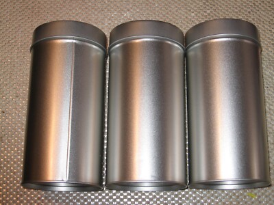 Set of 3 Dual Lid 7'' x 3.75'' Aluminum Storage Canisters New Unbranded