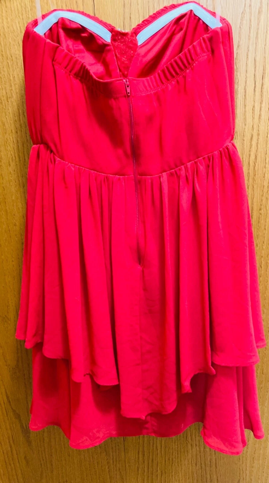 UNDERCOVER Abito da cocktail prom in chiffon rosso Secret Hearts taglia 3