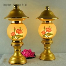 2pc Lotus Lamp Household Buddha Hall Offering Buddha's Blessing Guanyin Lamp