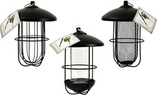 Black Lantern Shaped Wild Bird Feeders - Seed, Nut & Fat Ball, Garden Lantern