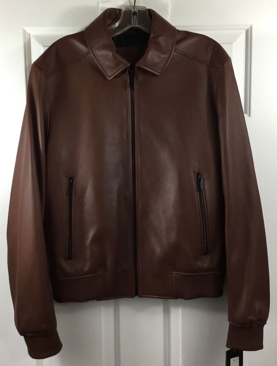 Murano Premium Leather Jacket Men's Medium Brown Lamb Skin Murano Premium Leather Jacket Men's Medium Brown Lamb Skin