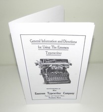Emerson Typewriter Instruction Manual Reproduction thumbnail