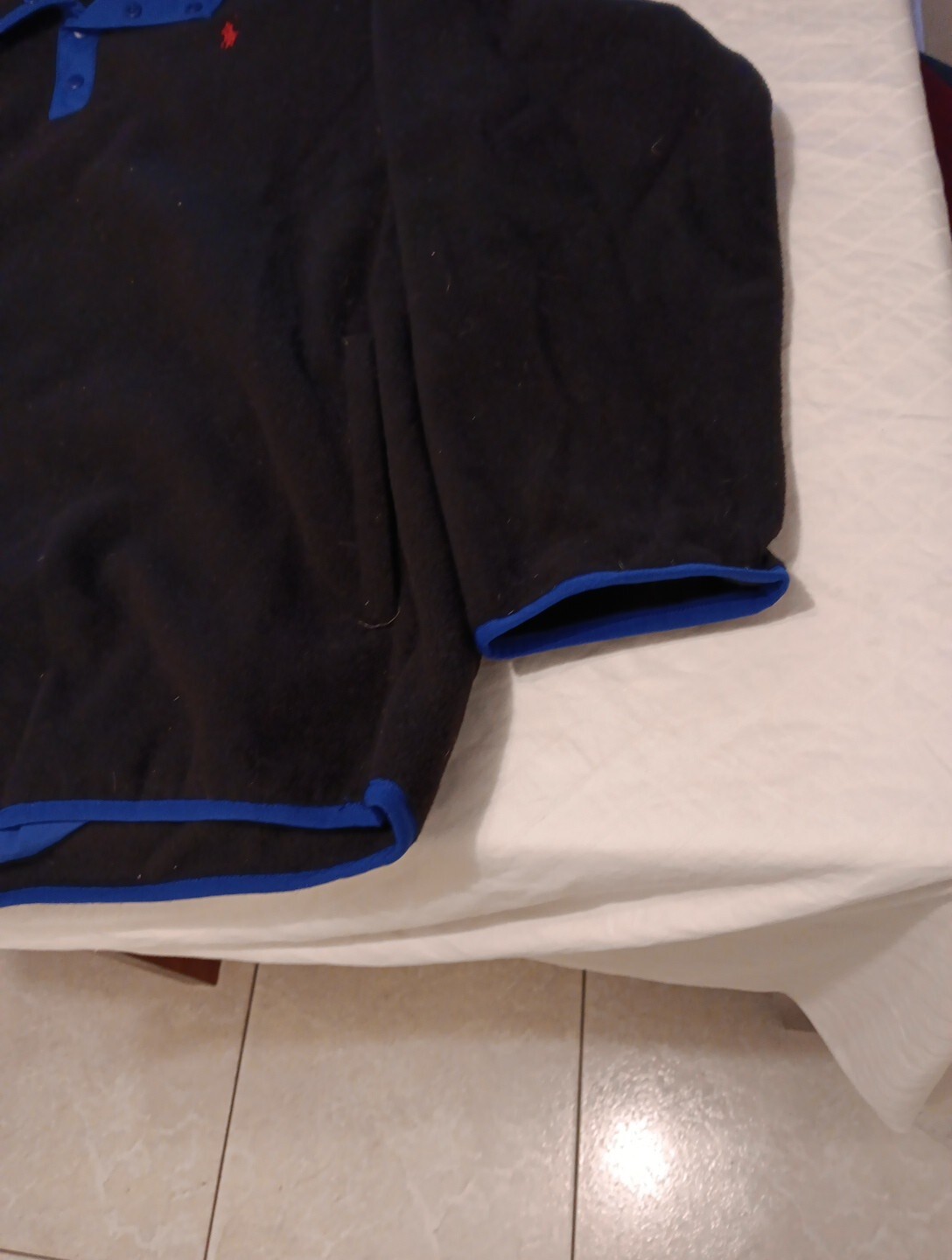 Polo Ralph Lauren Quarter Zip Pile 2XL Nero Rosso Pony