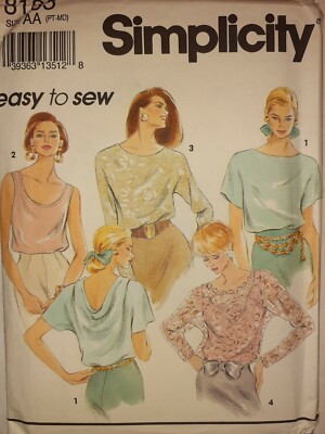 Simplicity 8185 Cami Tank Blouse Tops Sewing Pattern Ladies S M 6-16 Draped Neck