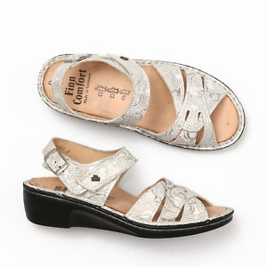 Finn Comfort Buka  Silver Comfort Sandals  Women s 5 US 2 