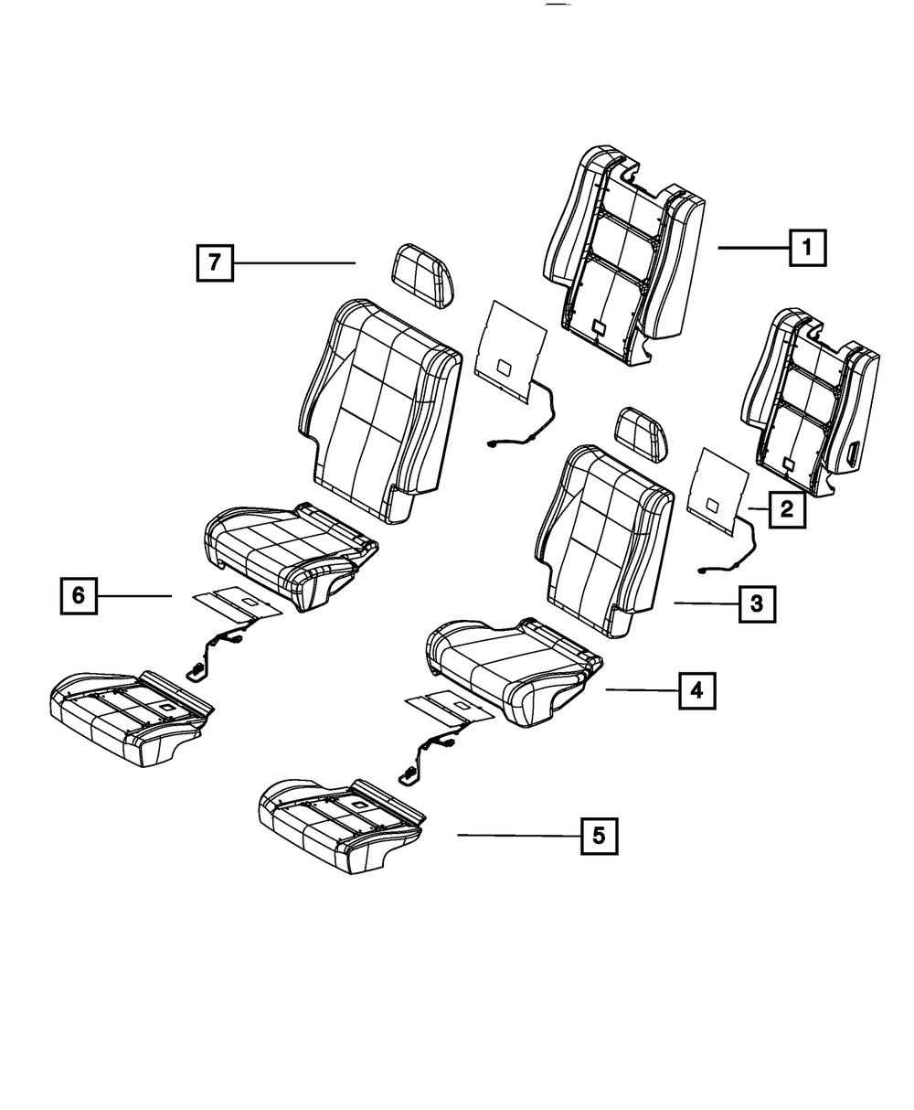 Genuine Mopar Rear Seat Cushion Cover Right 5RV80JRRAB