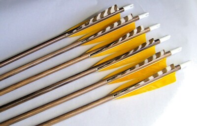 6 MATCHED WOOD ARROWS  31'' 