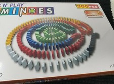 Click N' Play 300-piece Wooden Domino Blocks - With Storage Bag