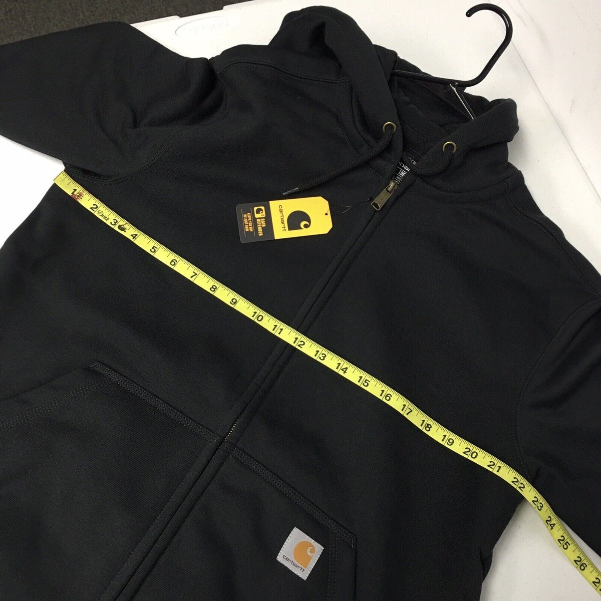 Carhartt Rain Defender Hoodie (Men's Size M) Black Full Zip Heavyweight Top  | eBay